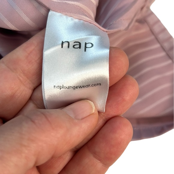 NAP The Lazy Cat Pajama Set Loungewear Vivid Pink SZ S Crop Top Wide Leg Silky - Picture 5 of 16